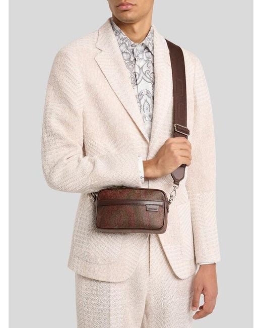 Etro Natural Mini Camera Case With Shoulder Strap And Arnica Motif for men