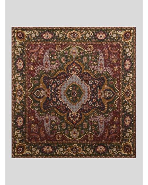 Etro Brown Silk-Blend Jacquard Scarf With Houndstooth Motif And Print for men