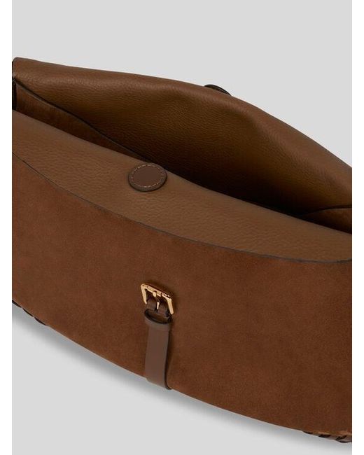 Etro Brown Maxi Suede Pony Bag With Threading
