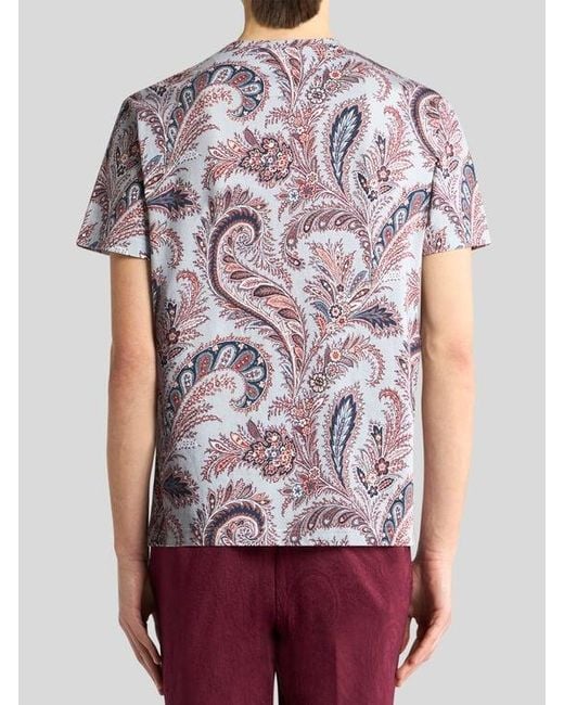 Etro Pink Floral Paisley T-Shirt for men