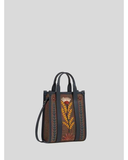 Etro Blue X Tabby Booth Mini Arnica Handbag With Embroidery