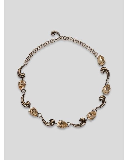 Etro Metallic Necklace With Mini Paisleys And Crystals