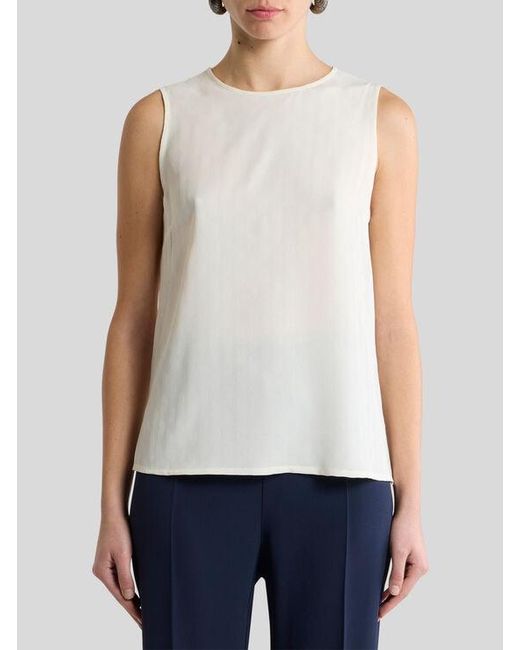 Etro White Paisley Jacquard Top