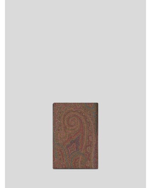 Etro Brown Arnica Passport Case for men