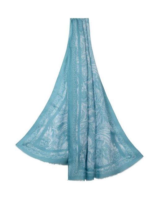 Sciarpa Con Motivo di Etro in Blue da Uomo