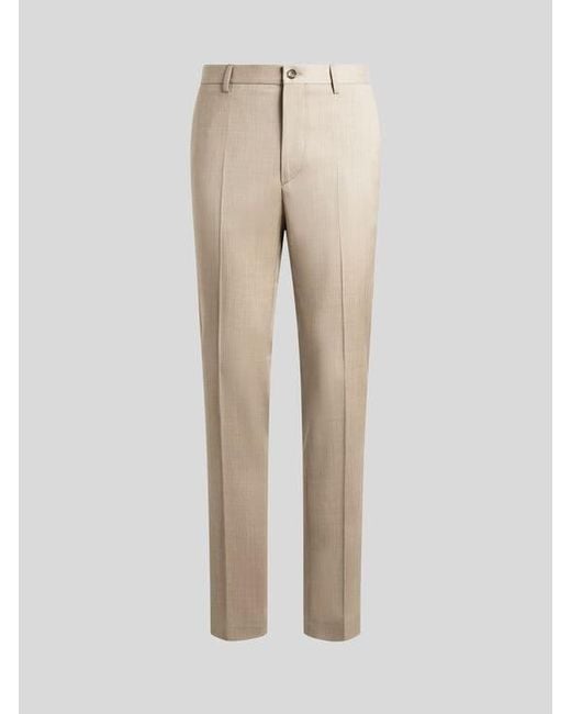 Etro Natural Tailored Wool Trousers for men
