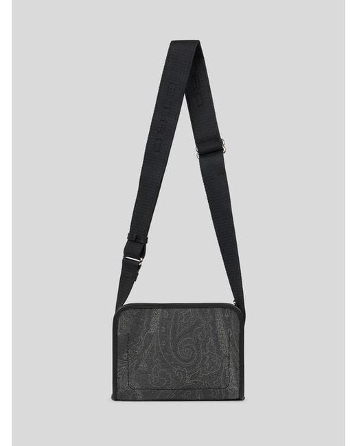 Etro Black Arnica Camera Case With Shoulder Strap for men