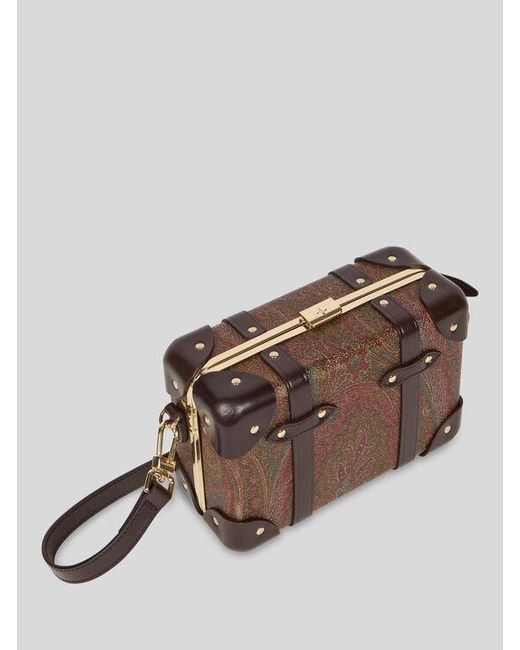 Etro Brown X Globe-Trotter Micro Rigid Arnica And Leather Crossbody Bag for men