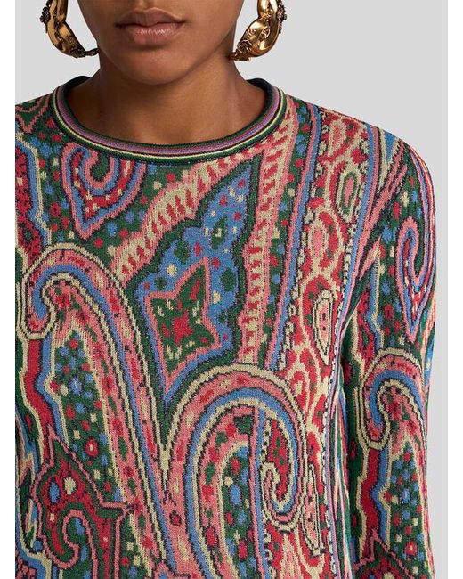 Etro Multicoloured Paisley Jacquard Sweater, , Light