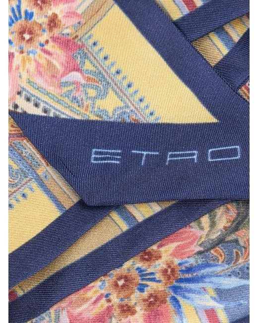 Etro White Silk Twill Paisleyina With Paisley Motif