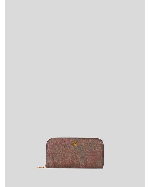 Etro Brown Arnica Zip-Around Wallet