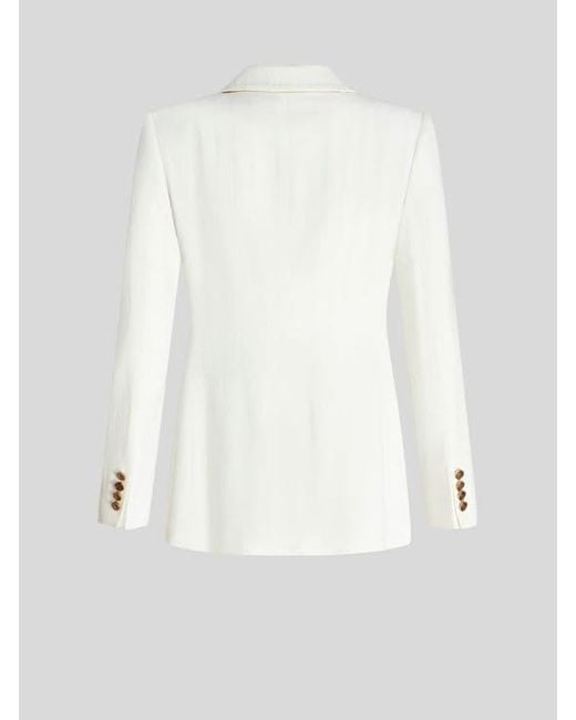 Etro White Slub Fabric Jacket