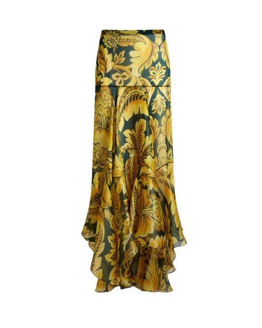 Jupe Longue En Soie À Motif Fleurs Et Abeilles, Femme, Taille Etro en coloris Green