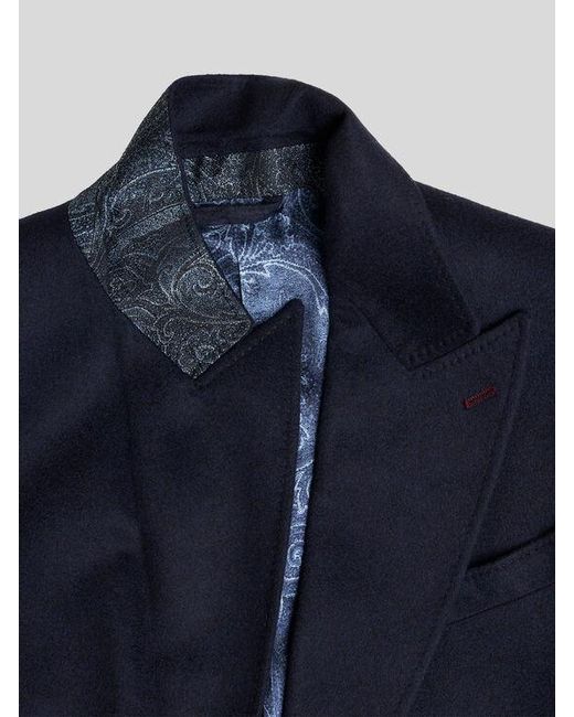 Etro Blue Double-Breasted Cashmere Blazer for men