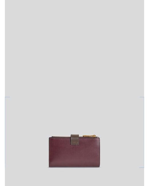 Etro Purple Leather Wallet With Strap