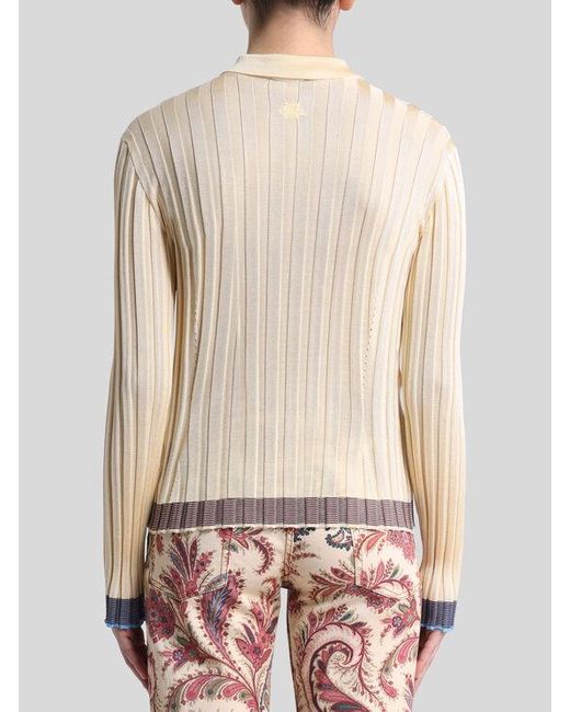 Polo Côtelé Avec Boutons Pegaso, Femme, Taille Etro en coloris White