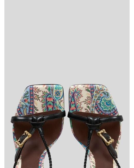 Etro Metallic High-Heeled Sandals