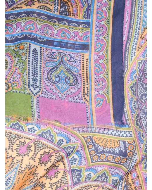 Etro Multicolor Printed Modal-Blend Scarf for men