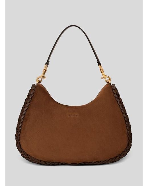 Etro Brown Maxi Suede Pony Bag With Threading
