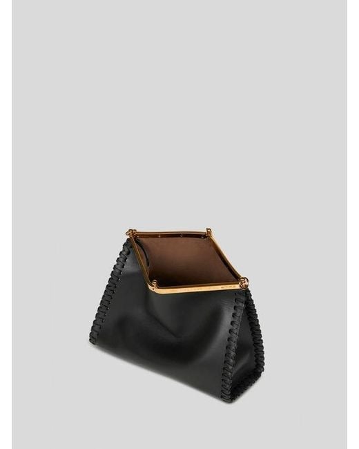 Etro Black Large Vela Bag With Thread Work