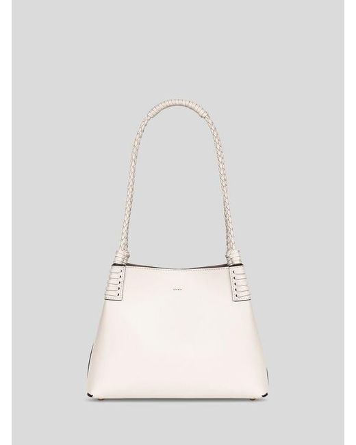 Etro White Small Leather Libra Tote Bag