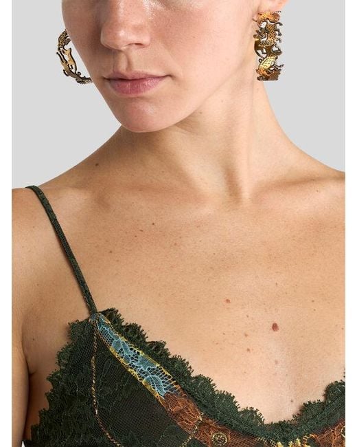 Etro Metallic Hoop Earrings With Animals