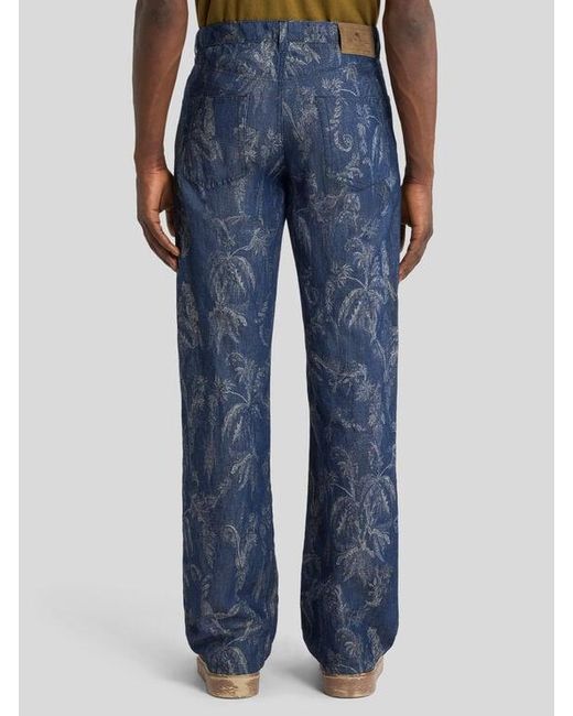 Etro Blue Straight-Leg Jeans for men