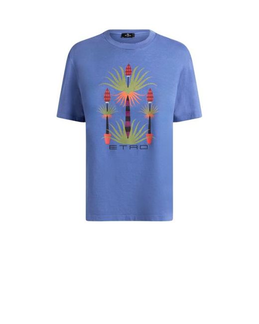 T-Shirt Imprimé X Agostino Iacurci, Femme, Taille Etro en coloris Blue