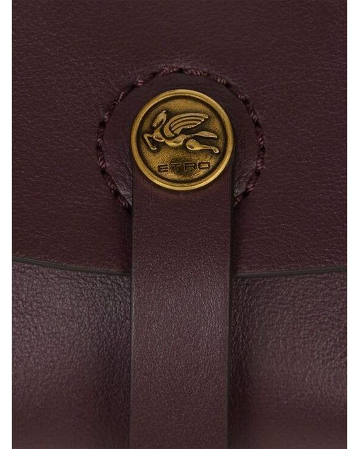 Etro Purple Medium Leather Pony Bag