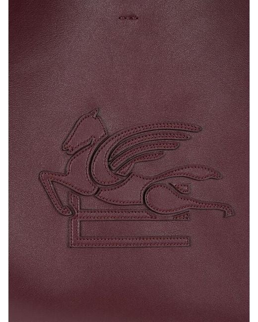 Etro Purple Shoppingtasche Libra Mittelgross Aus Leder, Damen