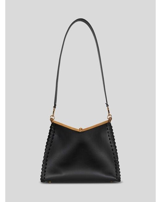 Etro Black Large Vela Bag With Thread Work