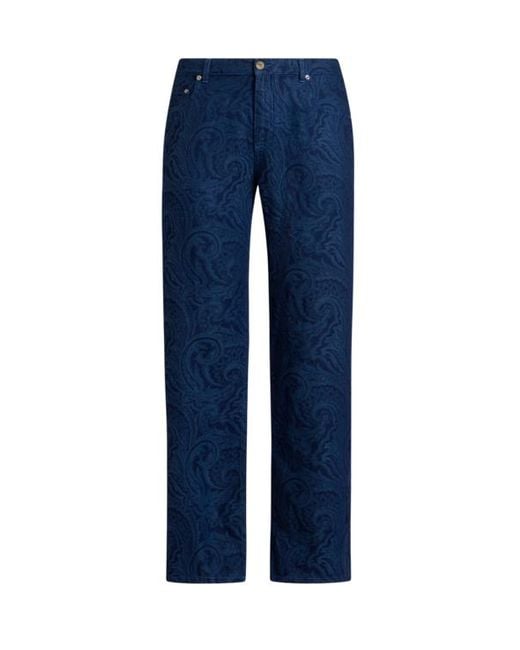 Jean Droit À Motif Paisley Fleuri, Homme, Taille Etro pour homme en coloris Blue