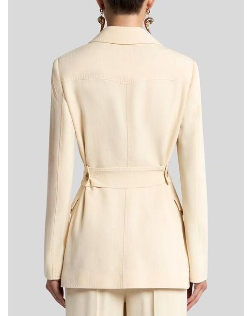 Etro Natural Field Jacket With Belt