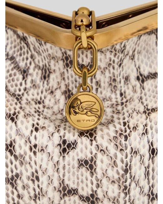 Etro Natural Small Elaphe Leather Vela Bag