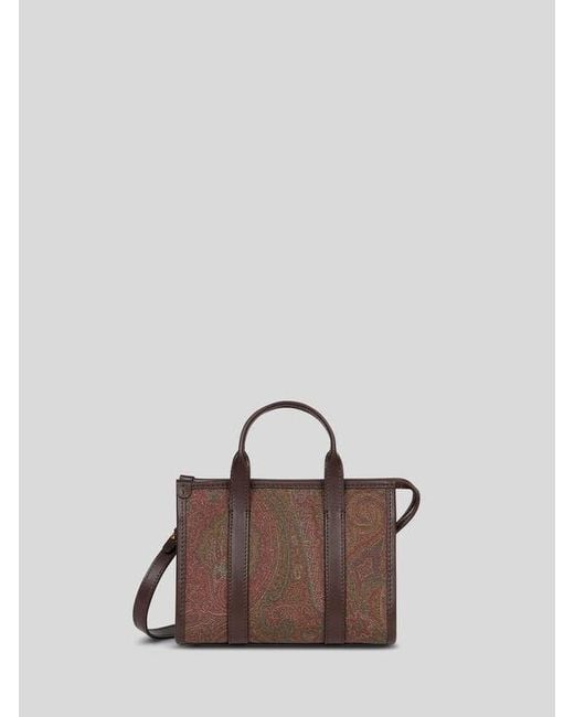 Etro Brown Mini Arnica Top-Handle Bag