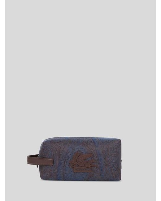 Etro White Essential Medium Jacquard Pouch for men
