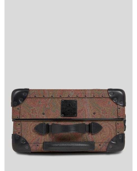 Etro Brown X Globe-Trotter Arnica And Leather Carry-On Case With Buckles for men