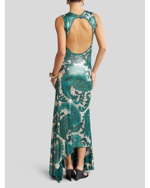 【送料&関税込】Etro Laminated Jersey Dress Etro Laminated Jersey Dress With Paisley Print Women In