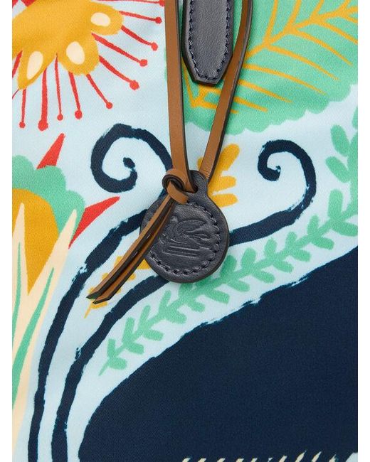 Etro White X Tabby Booth Nylon Unfold Me Bag With Print