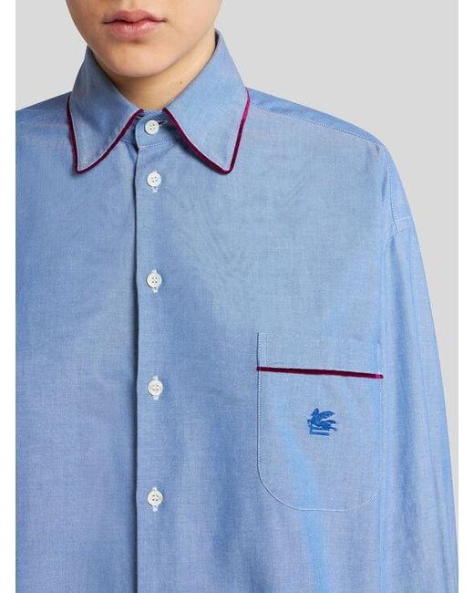 Chemise Oxford Avec Pegaso, Femme, Taille Etro en coloris Blue
