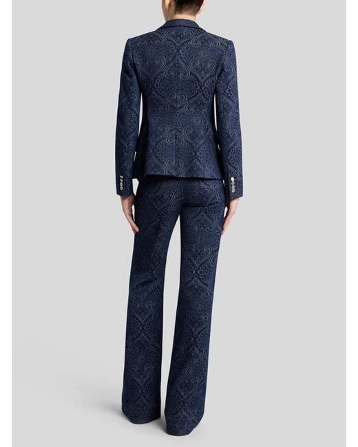 Etro Blue Denim Jacquard Jacket