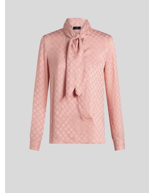 Camicia A Foulard Jacquard, Donna, Taglia di Etro in Pink