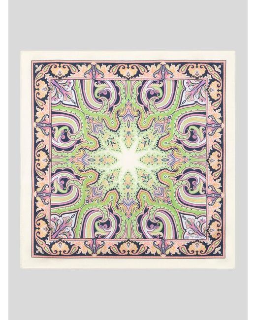 Etro Multicolor Patterned Silk Pocket Square for men