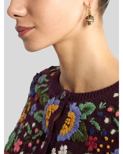 Etro Metallic Drop Earrings With Blindfolded Goddess