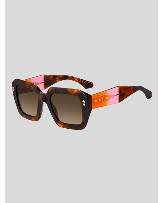 Etro Brown Colour Stripes Sunglasses