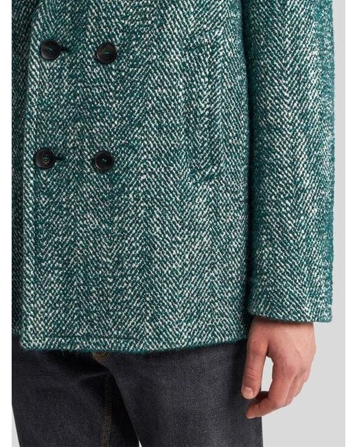 Etro Green Wool- And Alpaca Wool-Blend Pea Coat for men