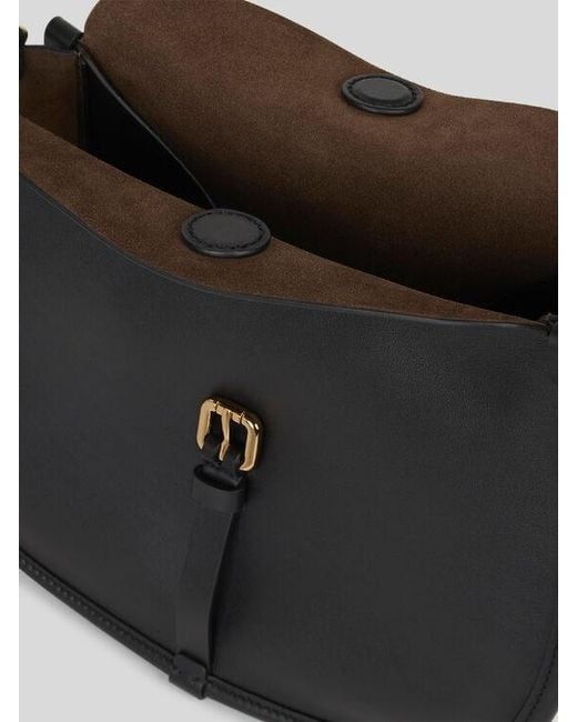 Etro Black Medium Leather Pony Bag
