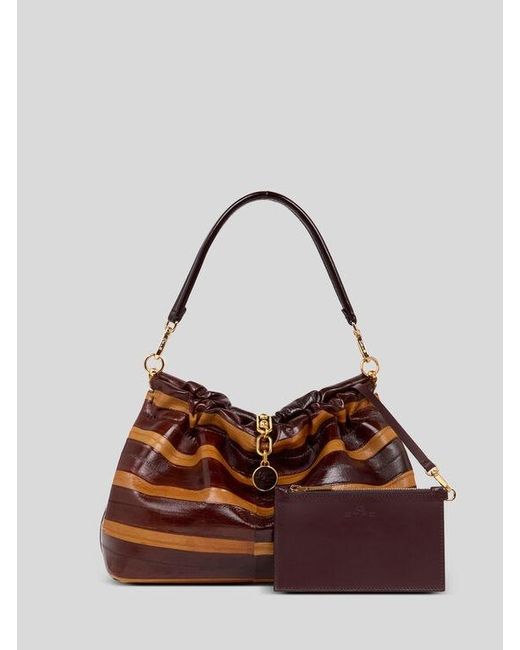 Etro Brown Medium Vela Blossom Bag