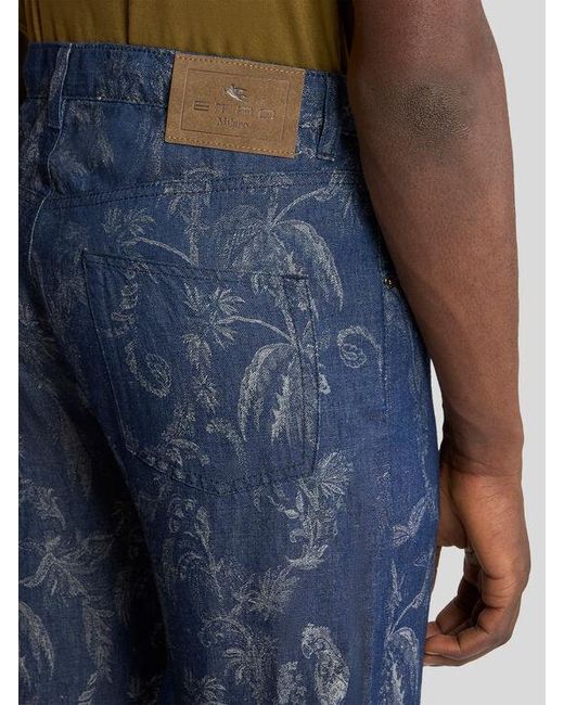 Etro Blue Straight-Leg Jeans for men