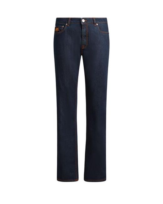 Etro Blue Five-Pocket Jeans for men